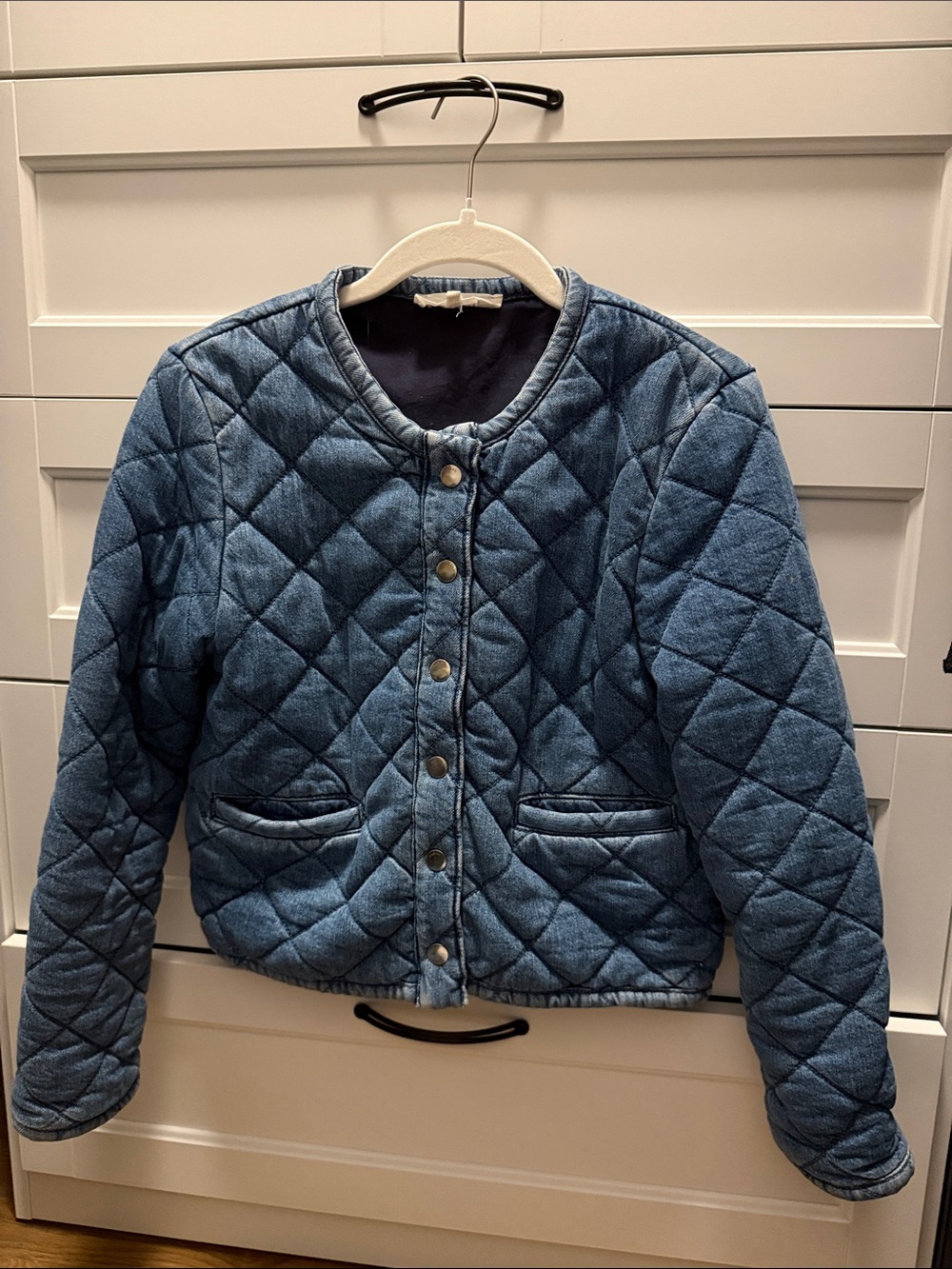 Ba&sh Quilted Blue Button-Front Women's Jacket
